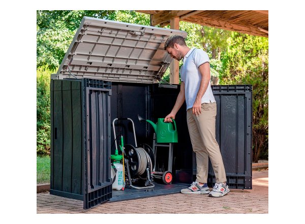 Ящик пластиковый TOOMAX STORA WAY PLUS XL 1270л, антрацит/светло-серый