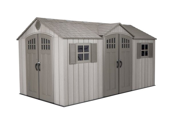 Сарай пластиковый WoodLook 15*8 DD